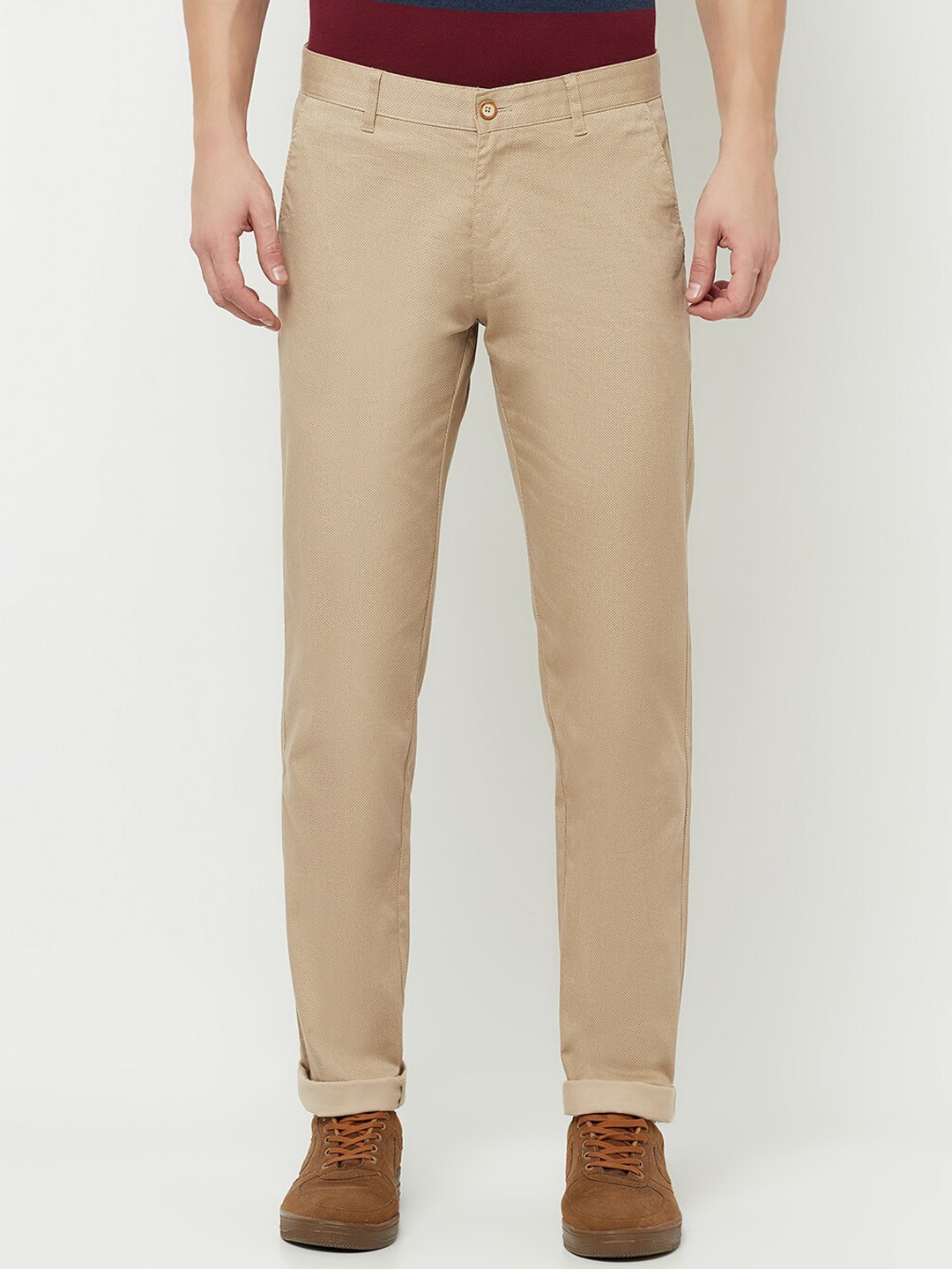 

Octave Men Brown Regular Fit Cotton Trousers