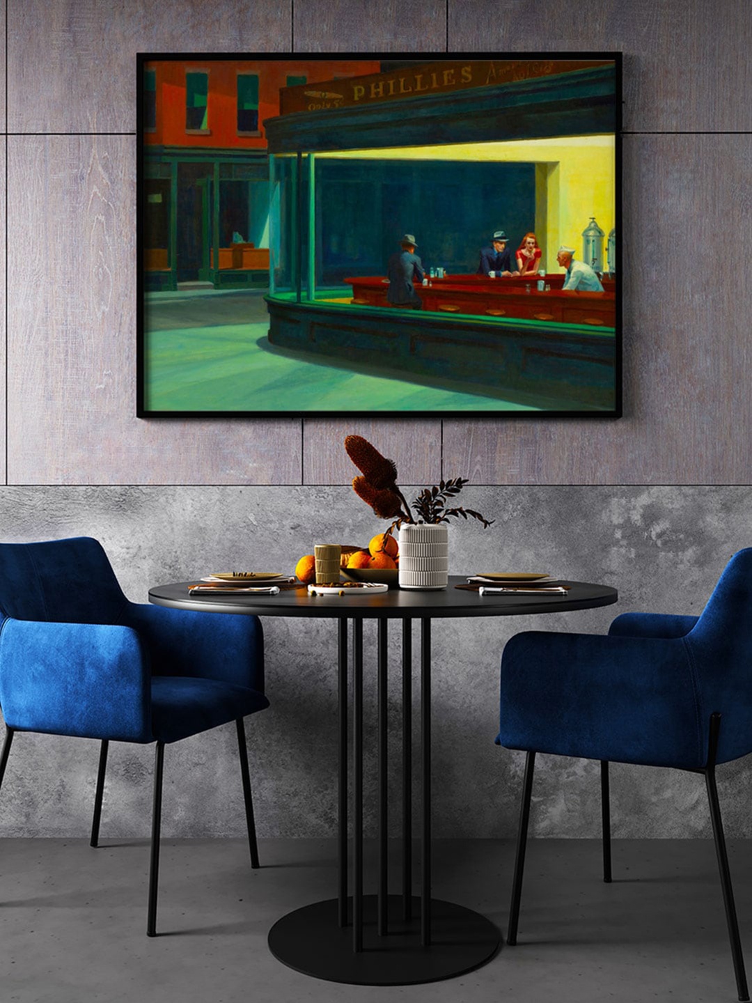 

ARTSPACE Multi Colored Nighthawks Canvas Painting Wall Art