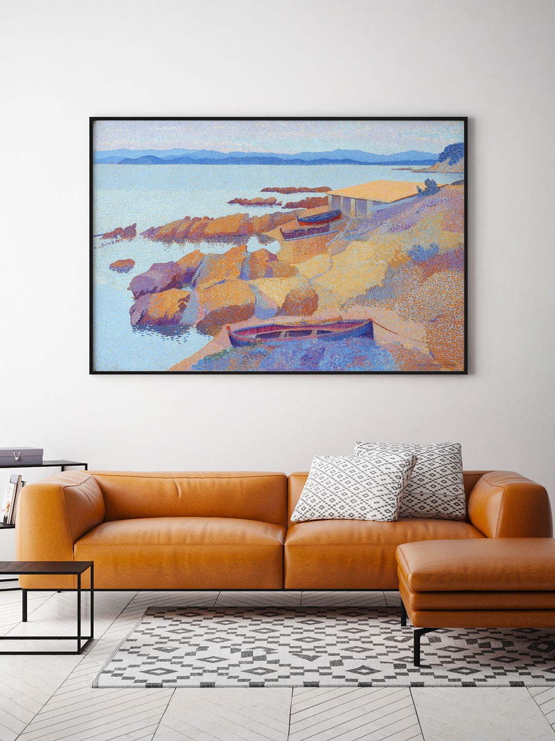 

ARTSPACE Blue & Orange Printed Beach Canvas Painting Wall Art