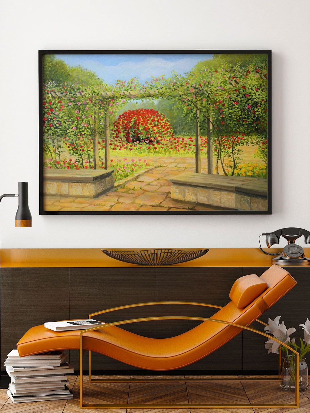 

ARTSPACE Multi Colored In The Rose Garden Canvas Painting Wall Art