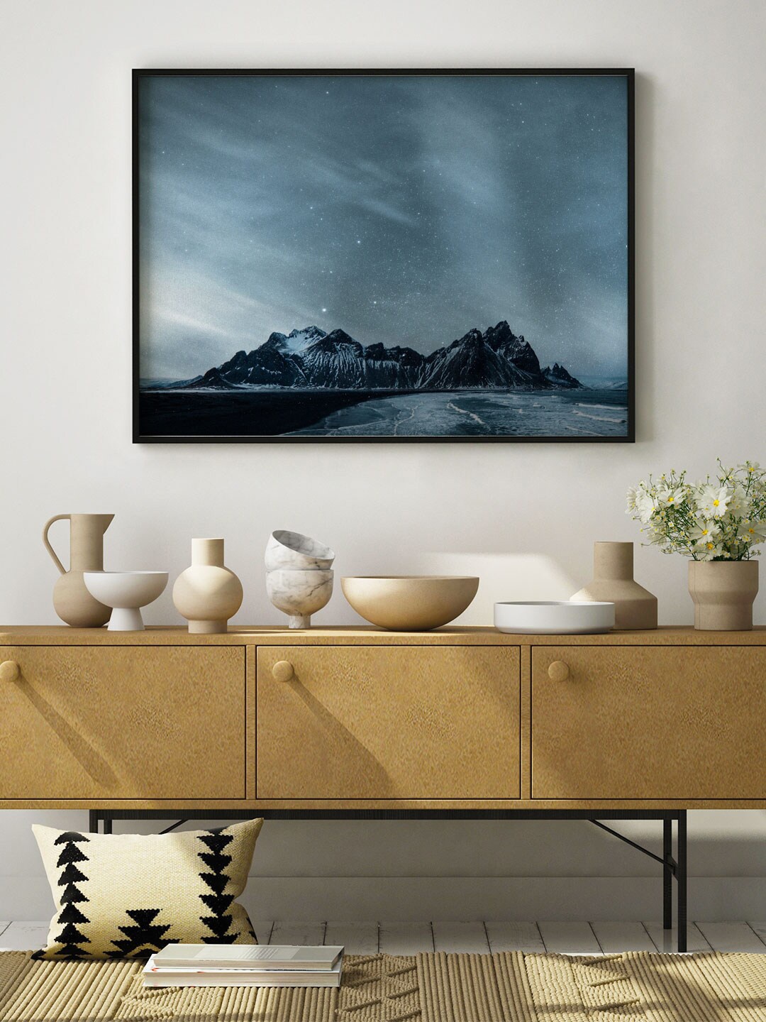 

ARTSPACE Blue & Black Starry Sky Rectangular Canvas Painting