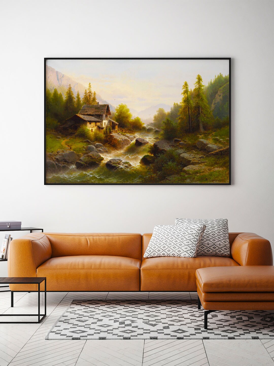 

ARTSPACE Green & Blue Printed Landschaft Canvas Painting Wall Art