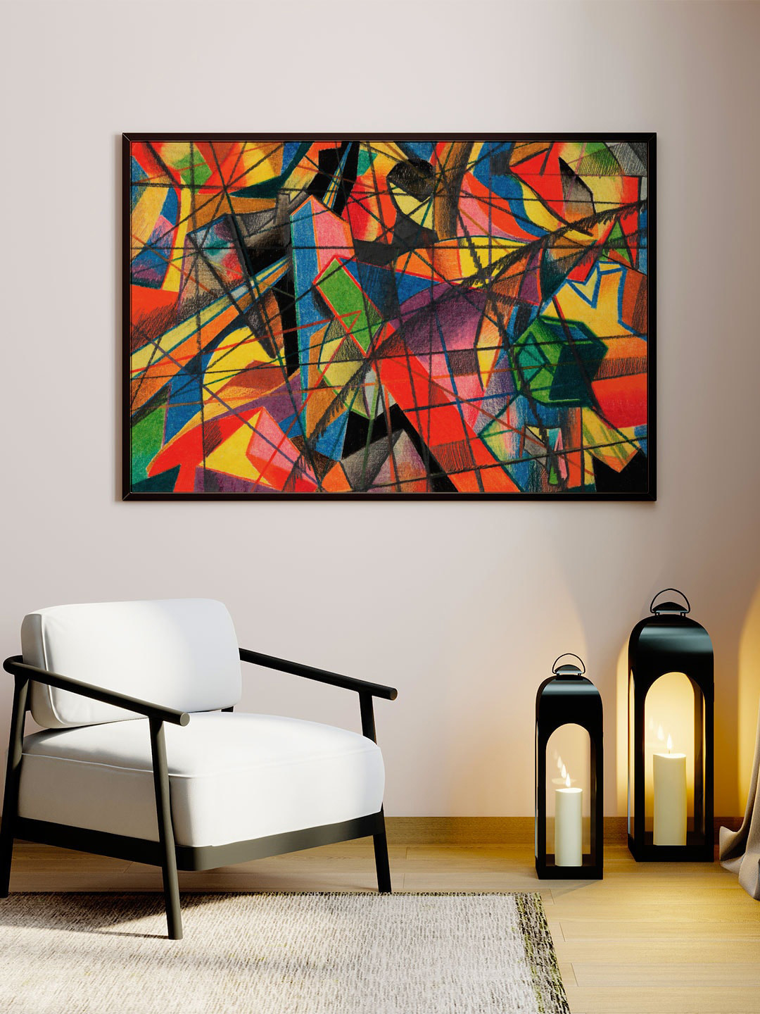 

ARTSPACE Red & Blue Deformation Canvas Painting Wall Art