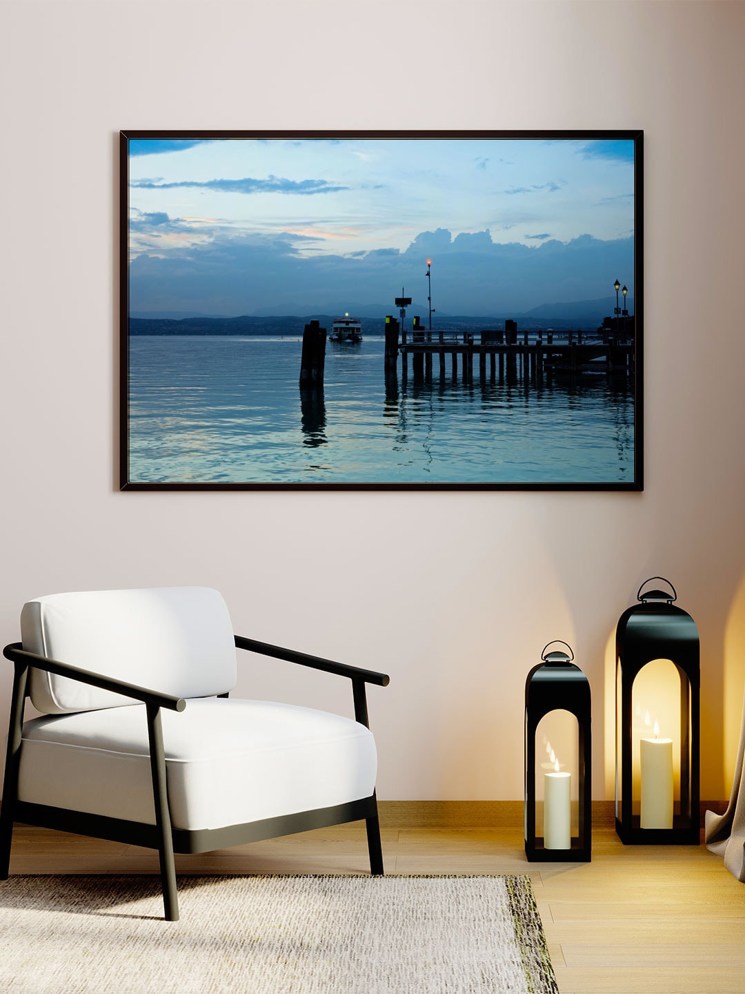 

ARTSPACE Blue Lake Garda Pier Canvas Wall Art Wall Art, Multi