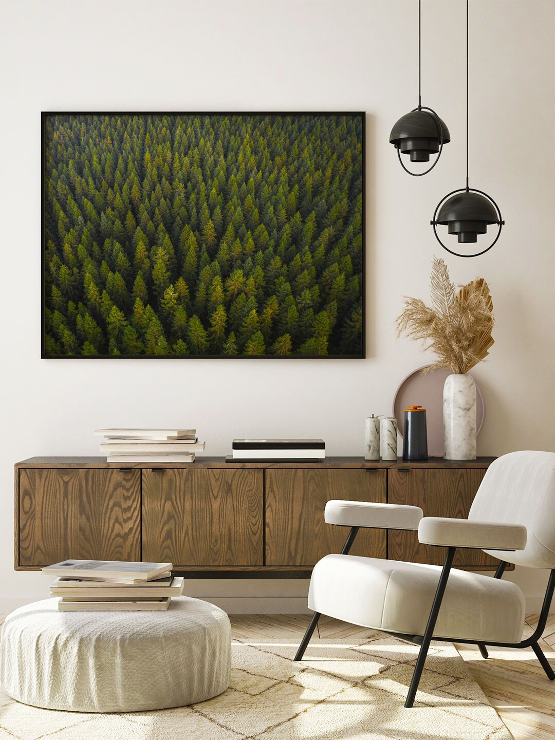 

ARTSPACE Green Forest Canvas Painting With Frame