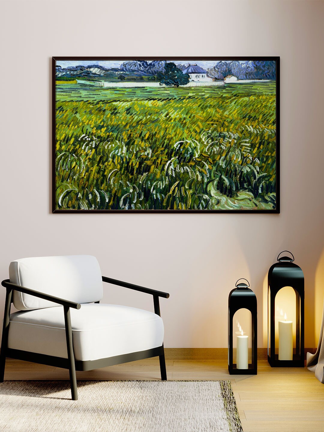 

ARTSPACE Green & Blue Printed House At Auvers Canvas Painting Wall Art