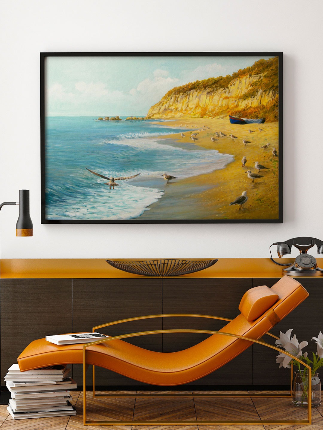

ARTSPACE Blue & Yellow Printed Framed Wall Art