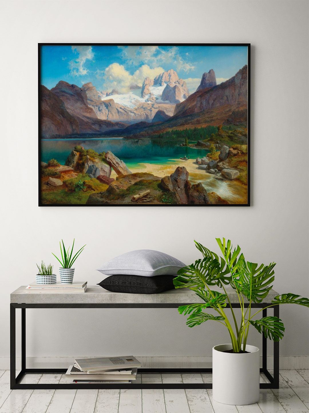 

ARTSPACE Brown & Blue The View Canvas Painting Wall Art