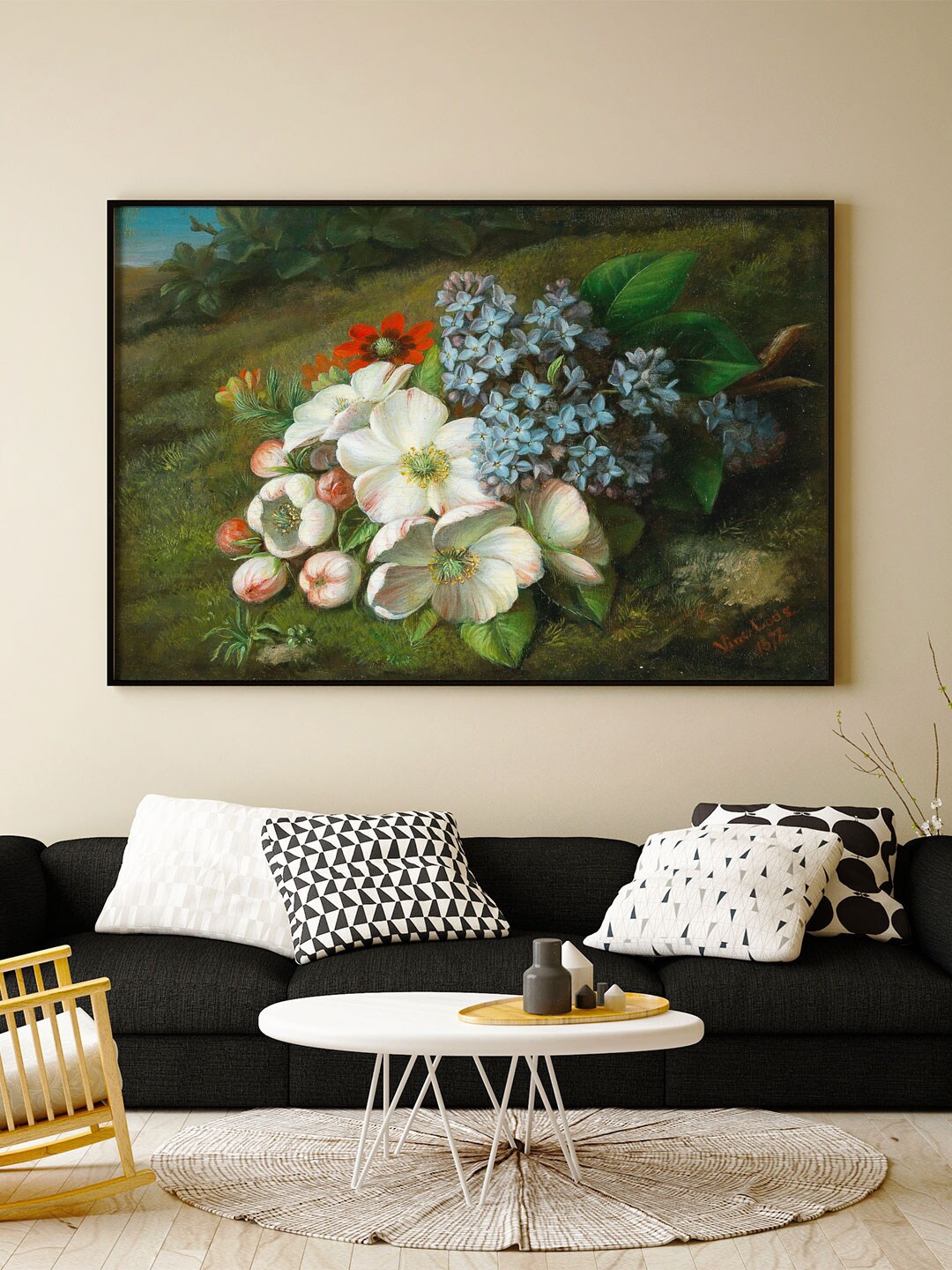 

ARTSPACE Blue & Green Apple Blossom with Lilacs Canvas Wall Painting