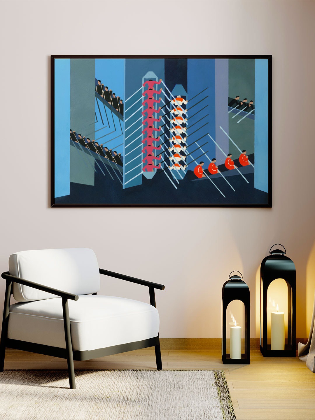 

ARTSPACE Blue & Red Printed Framed Wall Art