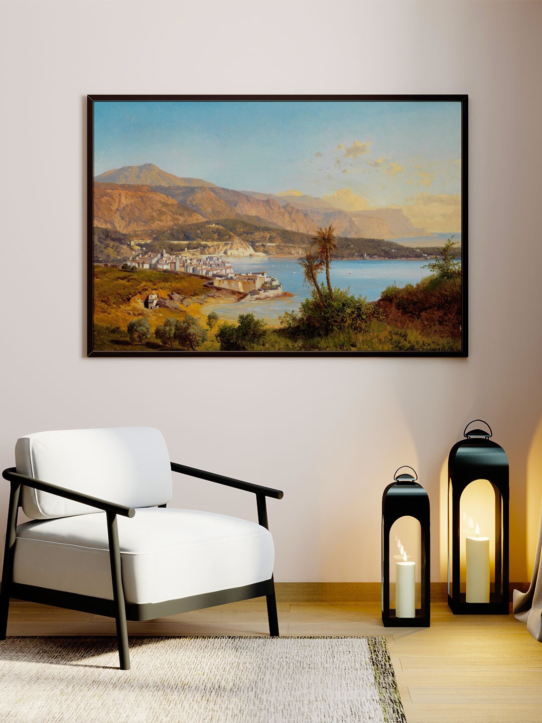 

ARTSPACE Brown & Blue Printed Landscape Afternoon Canvas Painting Wall Art