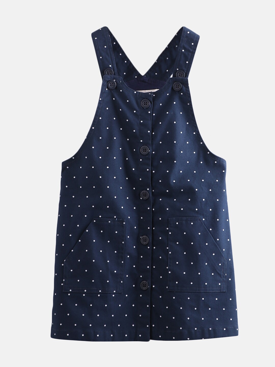 

Beebay Navy Blue Printed Pinafore Dress