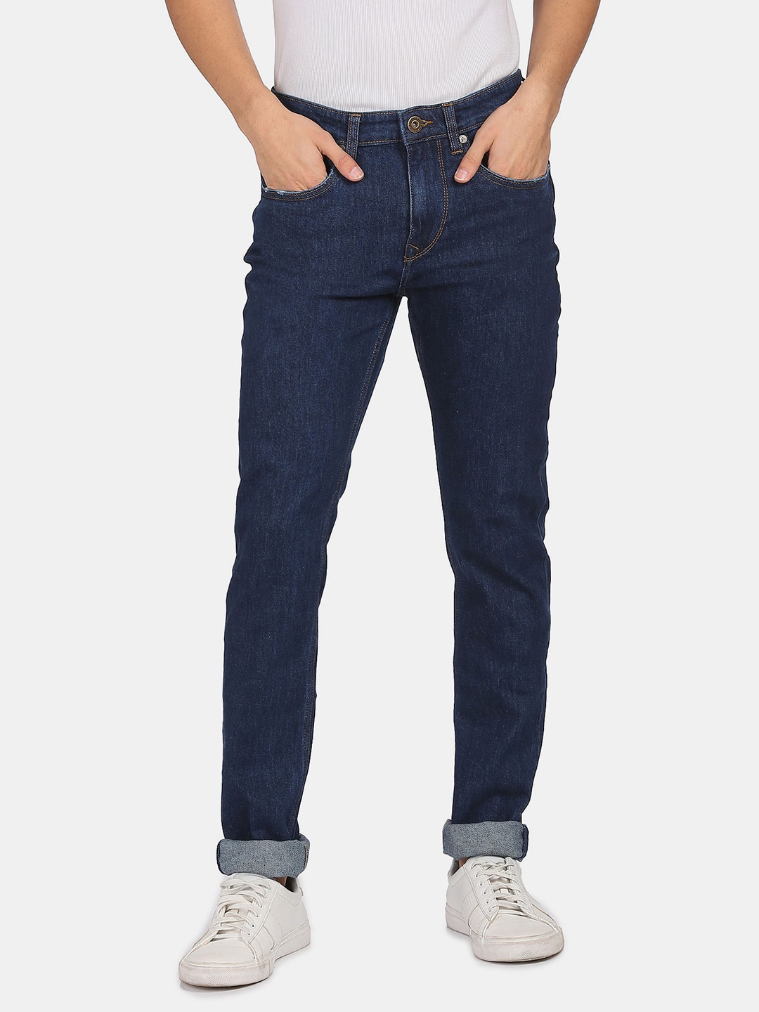 

AD By Arvind Men Blue Slim Fit Rinsed Jeans