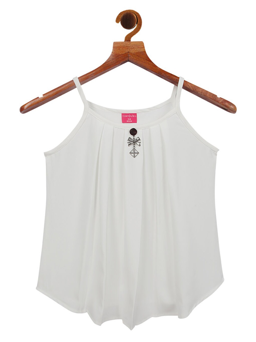 

Tiny Girl Girls Cream-Coloured Solid Regular Top