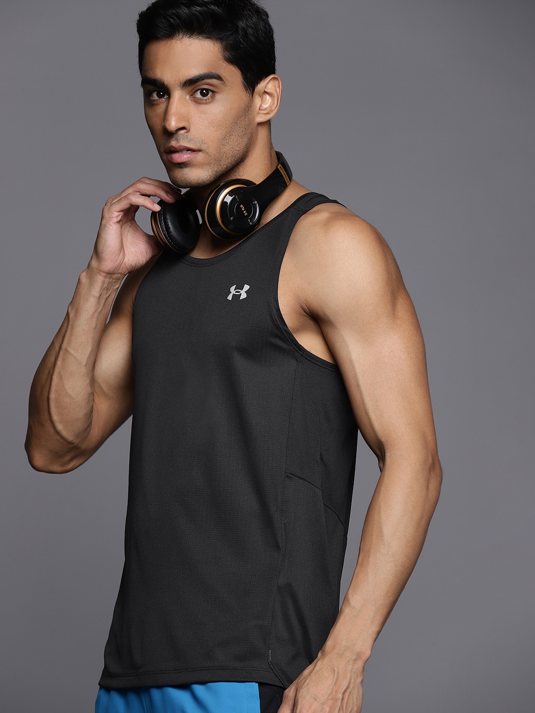 

UNDER ARMOUR Men Black Brand Logo Detail T-shirt