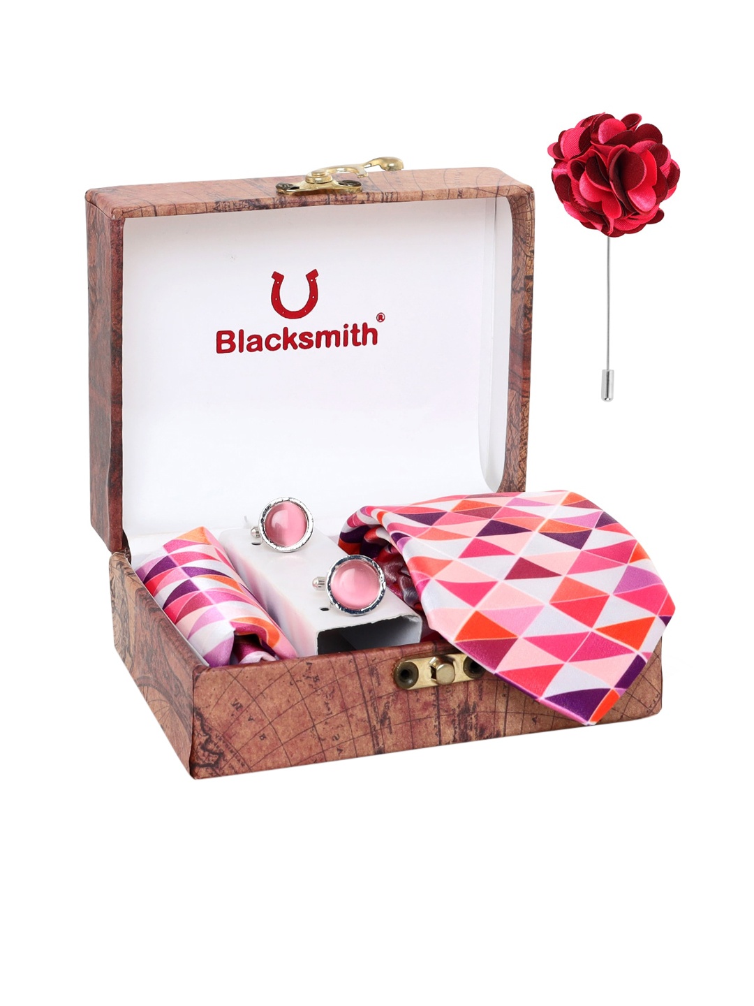 

Blacksmith Men Pink Printed Accessory Gift Set