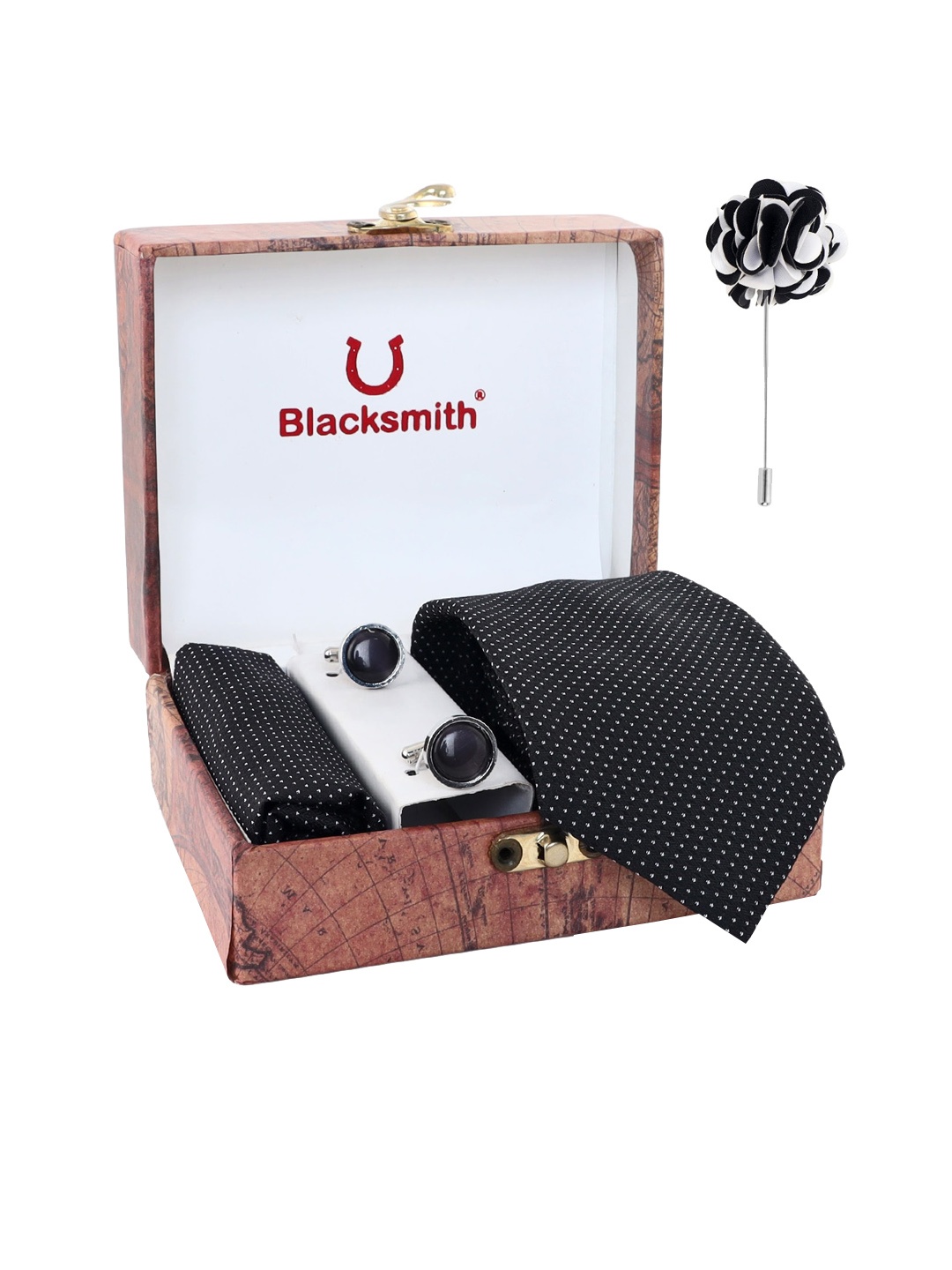 

Blacksmith Men Black & Silver-Toned Accessory Gift Set
