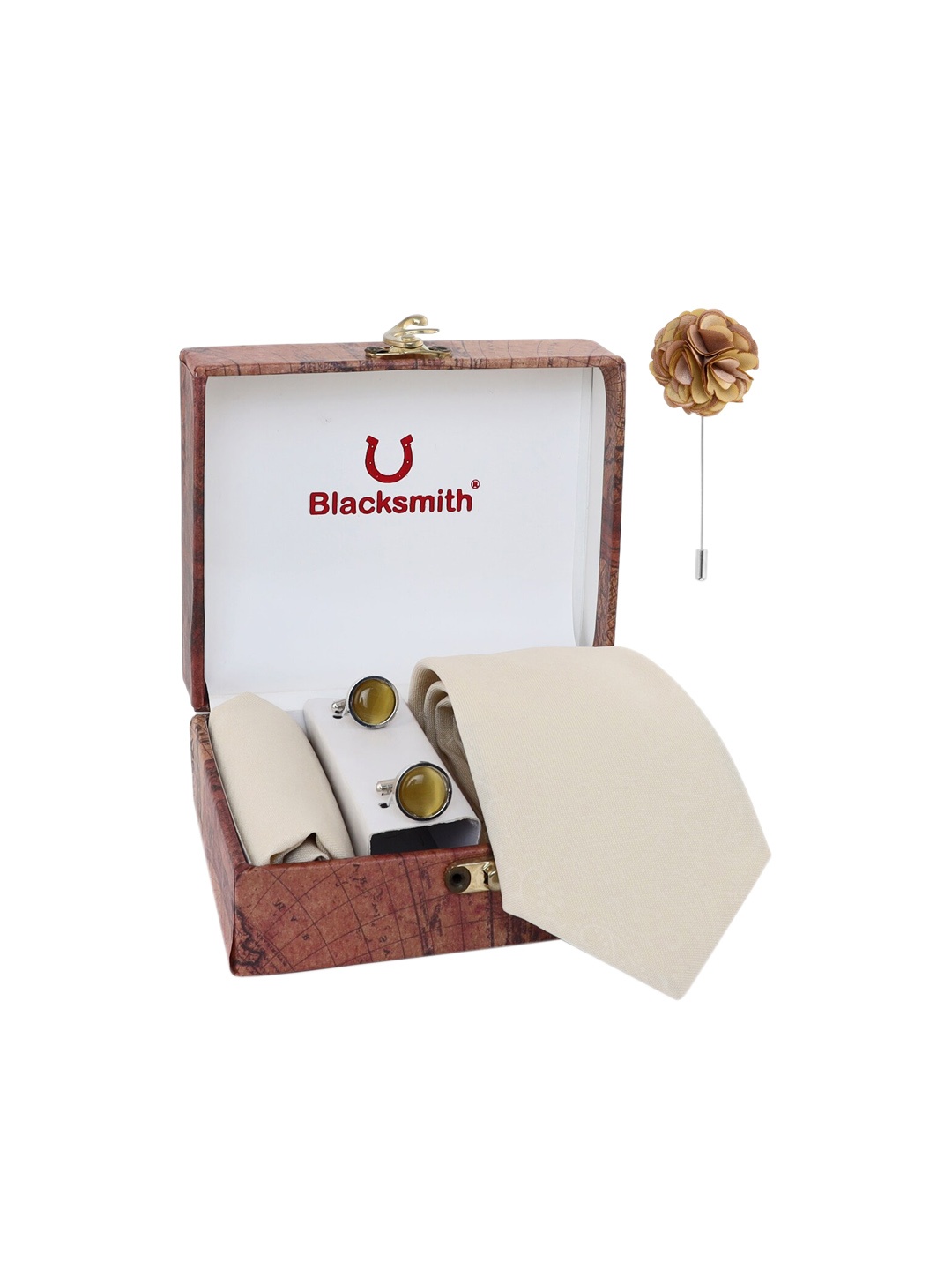 

Blacksmith Men Beige & White Printed Accessory Gift Set