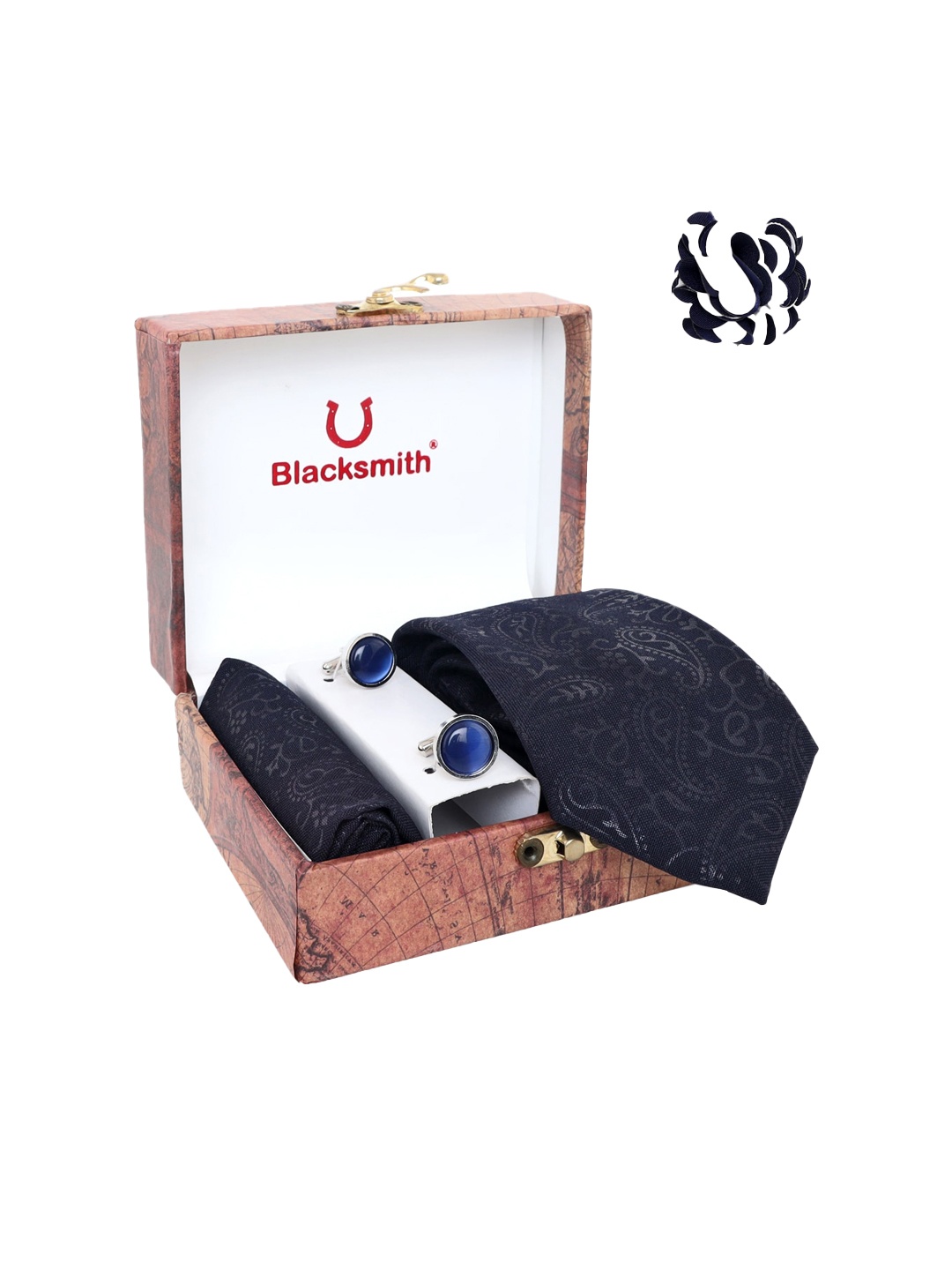

Blacksmith Men Blue Printed Accessory Gift Set