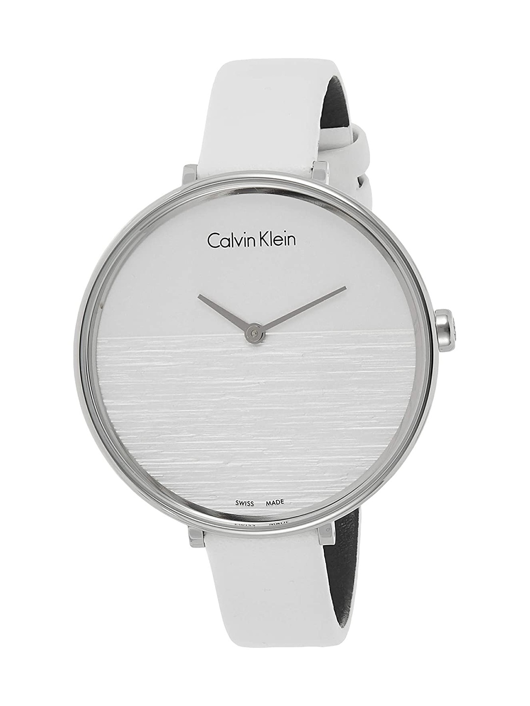 

Calvin Klein Women Silver-Toned Dial & White Leather Straps Analogue Watch K7A231L6