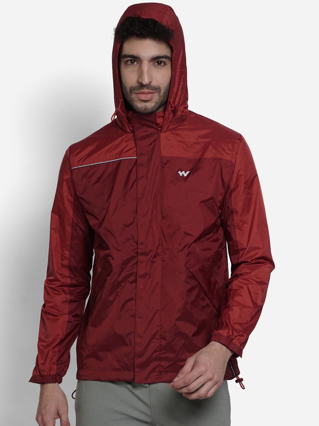 

Wildcraft Men Red Solid Waterproof Rainwear Jacket