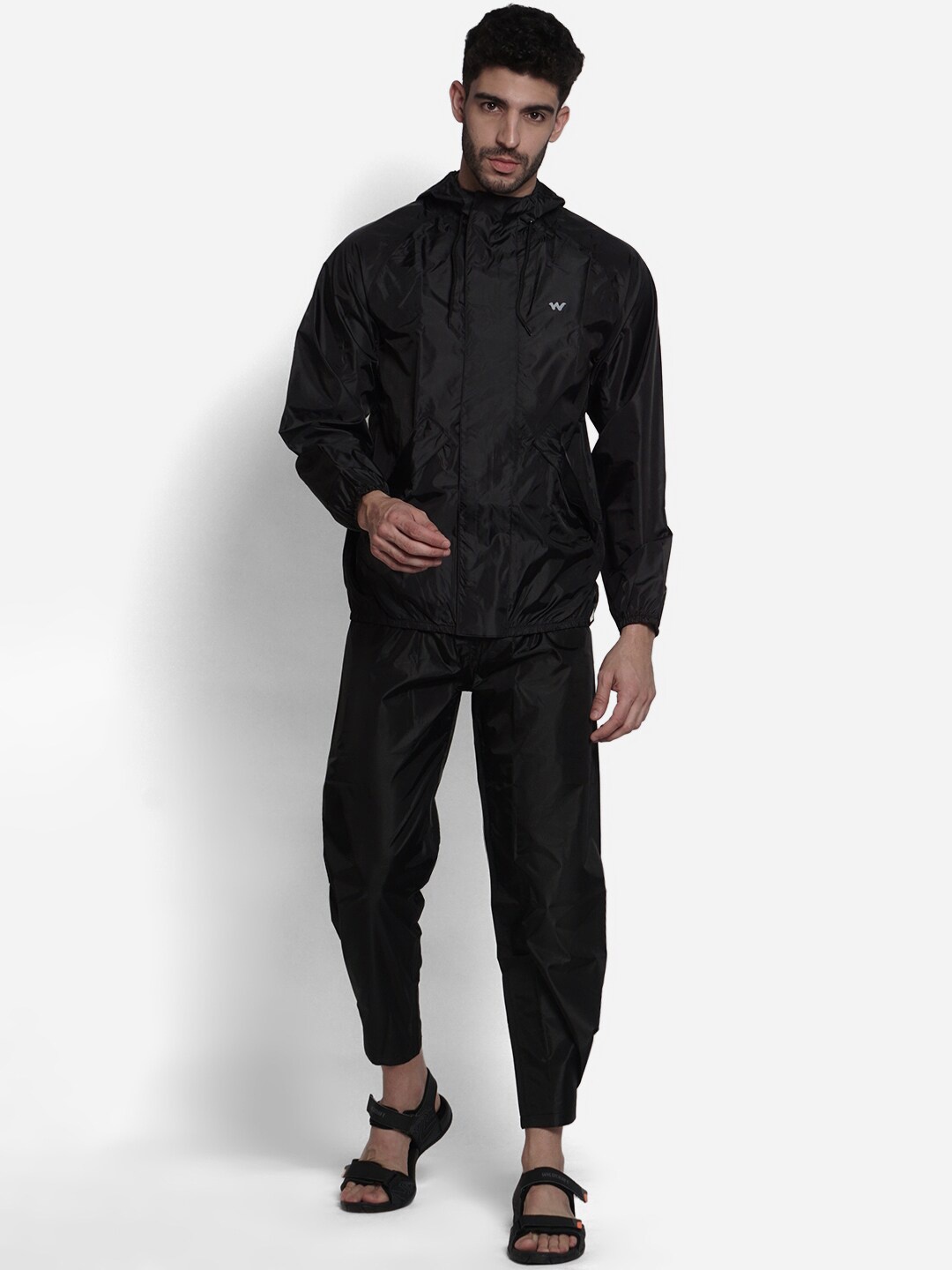 

Wildcraft Men Black Solid Rain Jacket