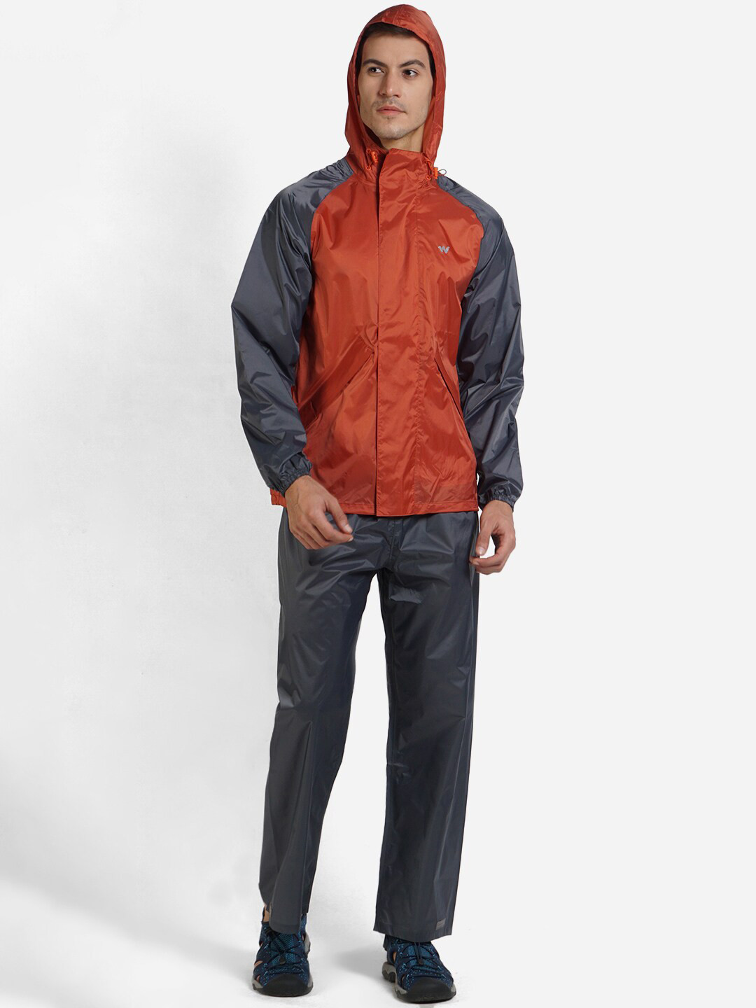 

Wildcraft Men Orange & Grey Solid Rain Suit