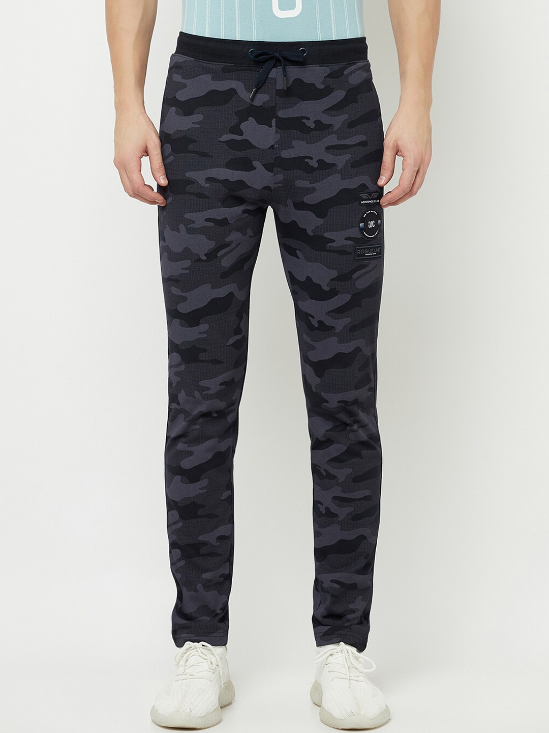

Octave Men Navy Blue Printed Slim Fit Track Pants