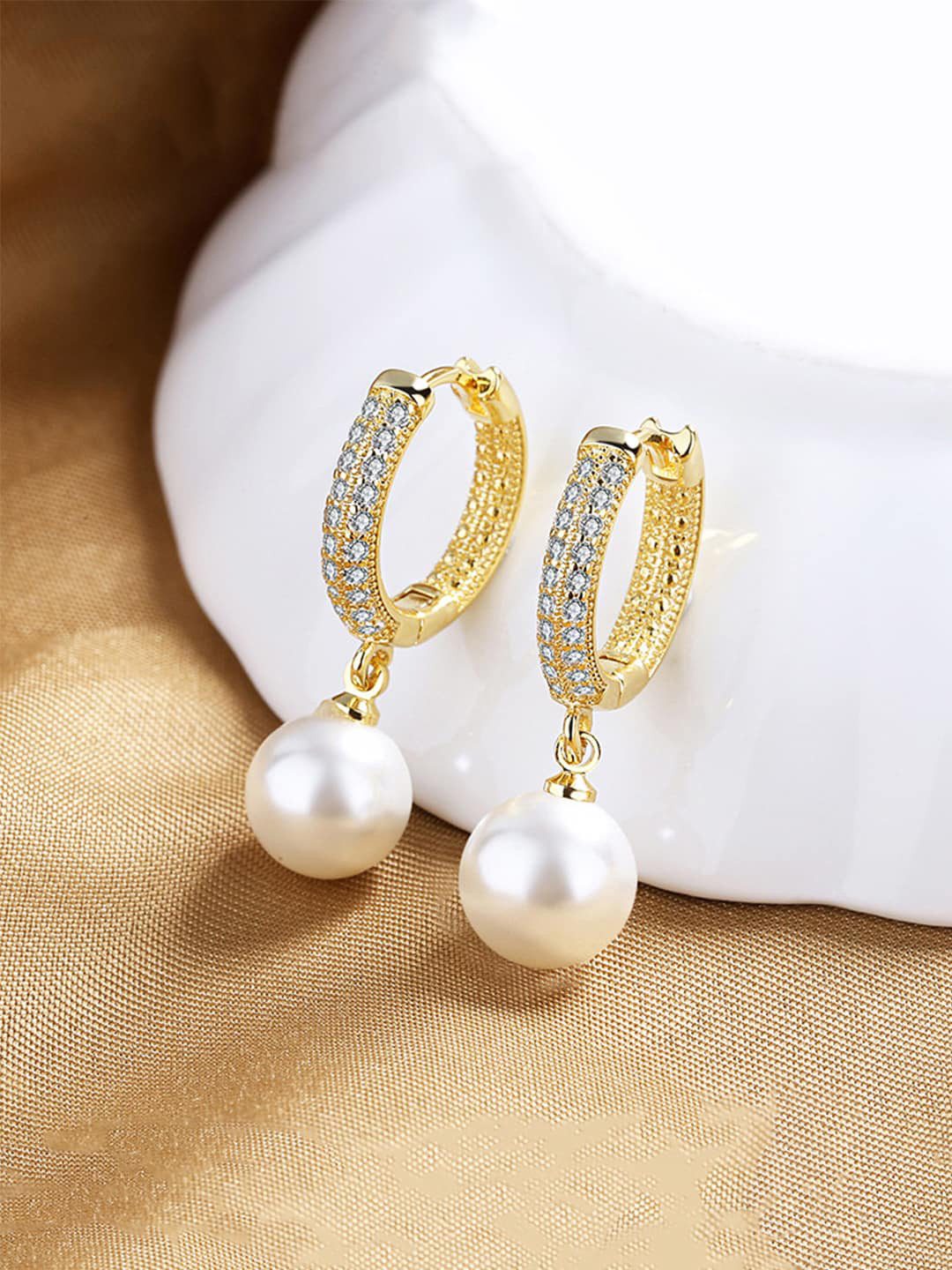 

Yellow Chimes Gold-Plated Circular Hoop Earrings