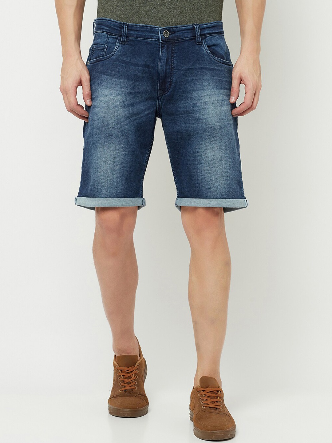 

Octave Men Blue Washed Denim Shorts