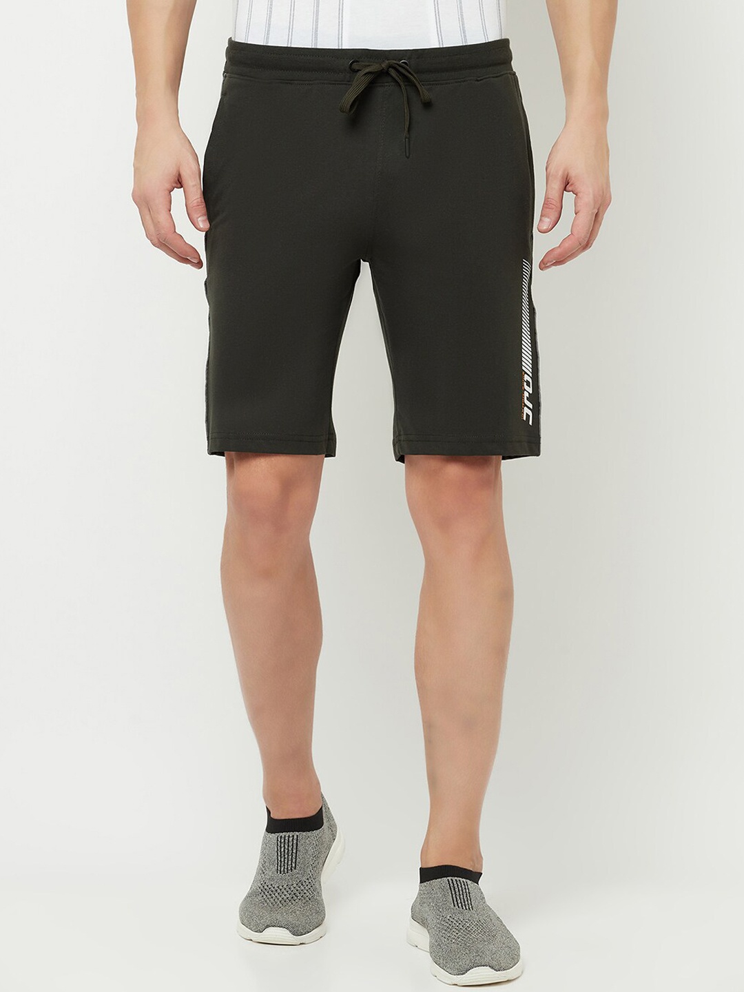 

Octave Men Olive Green Sports Shorts