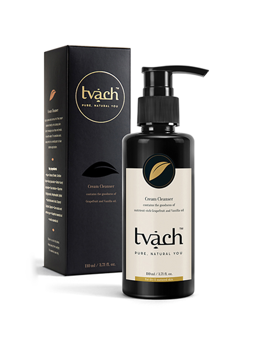

tvach Cream Cleanser with Grapefruit & Vanilla Oil - 110ml, Black