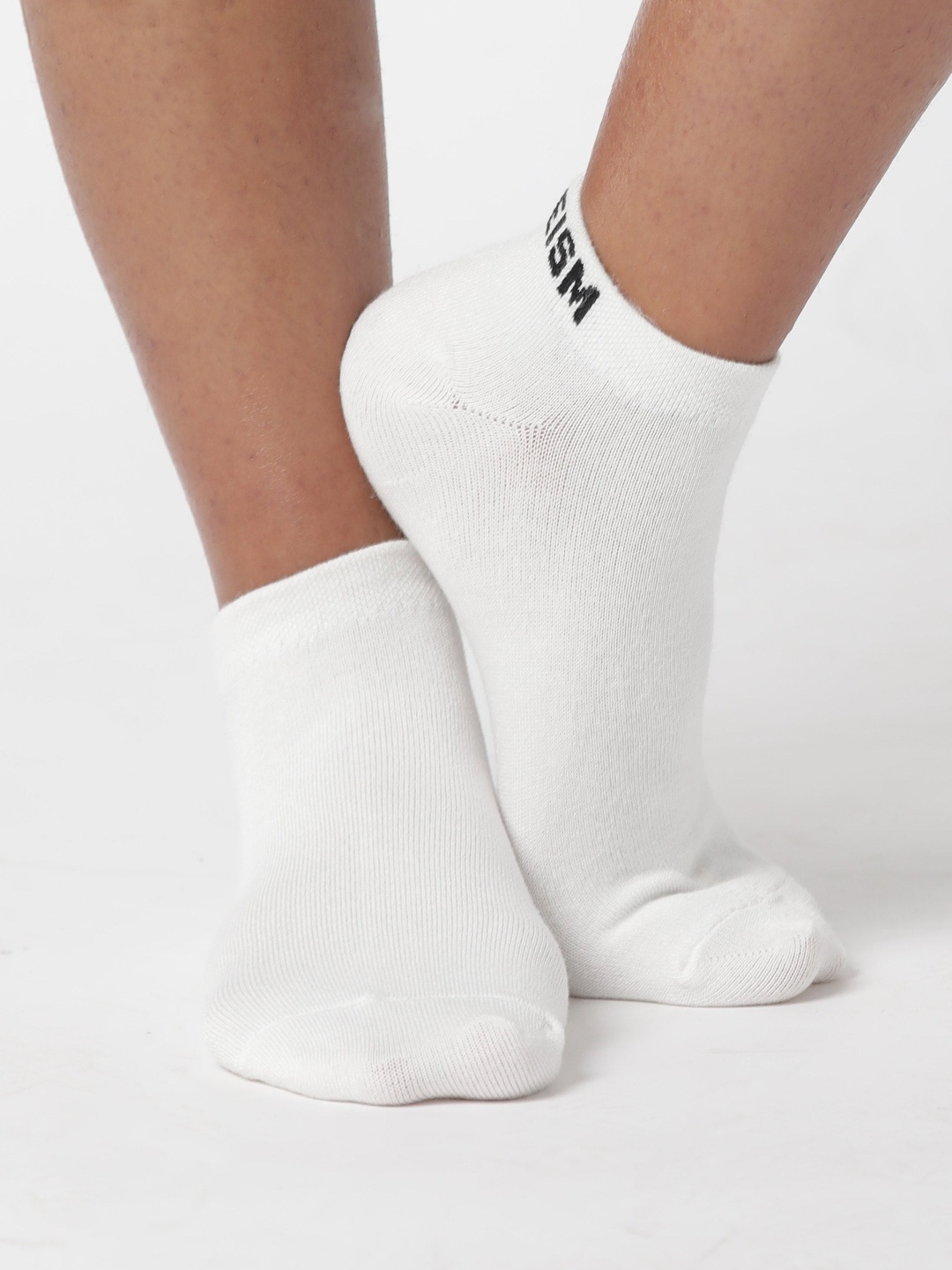 

RAREISM Women White Solid Ankle-Length Socks