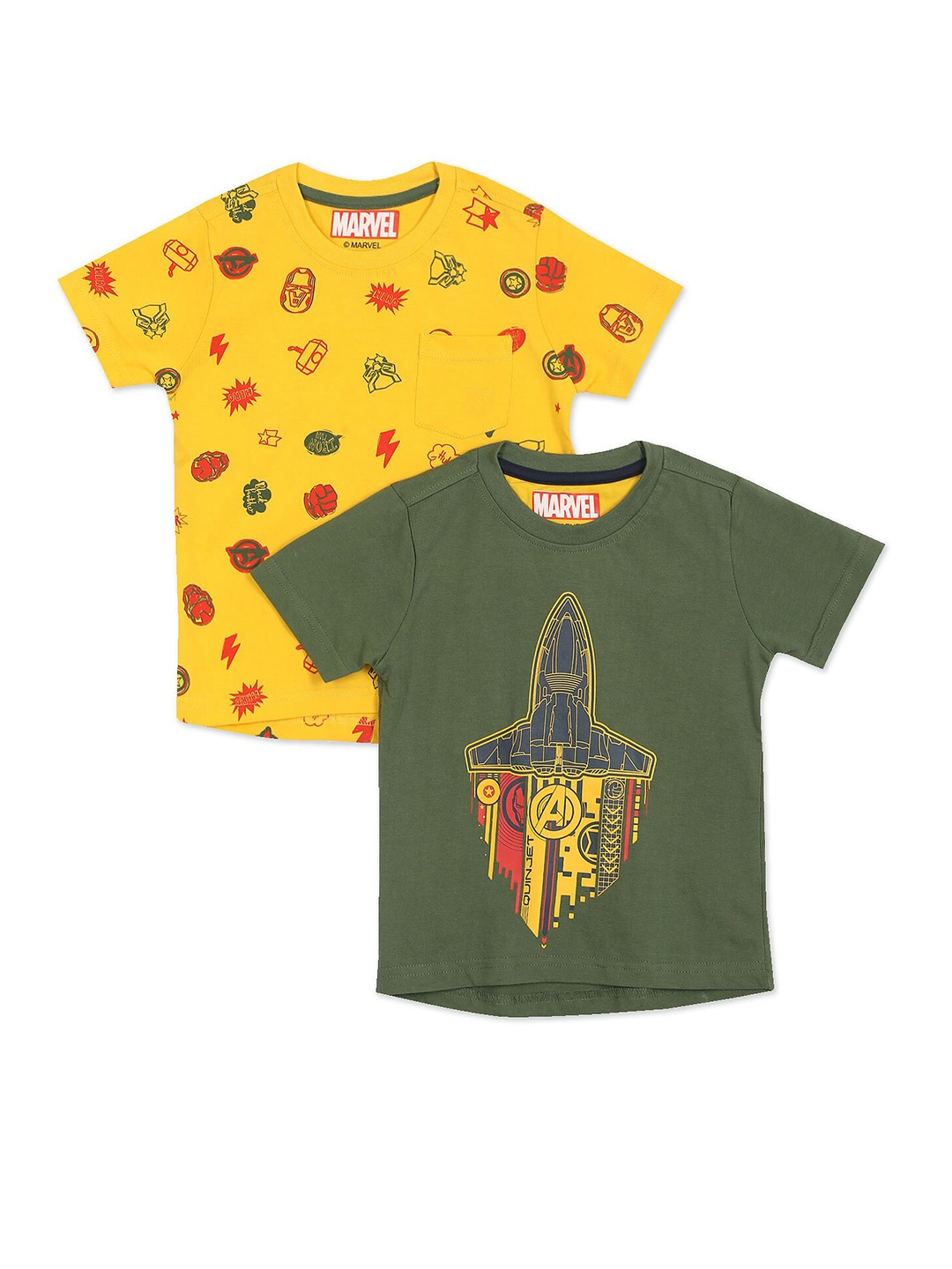 

Colt Boys Pack of 2 Green & Yellow Printed T-shirt
