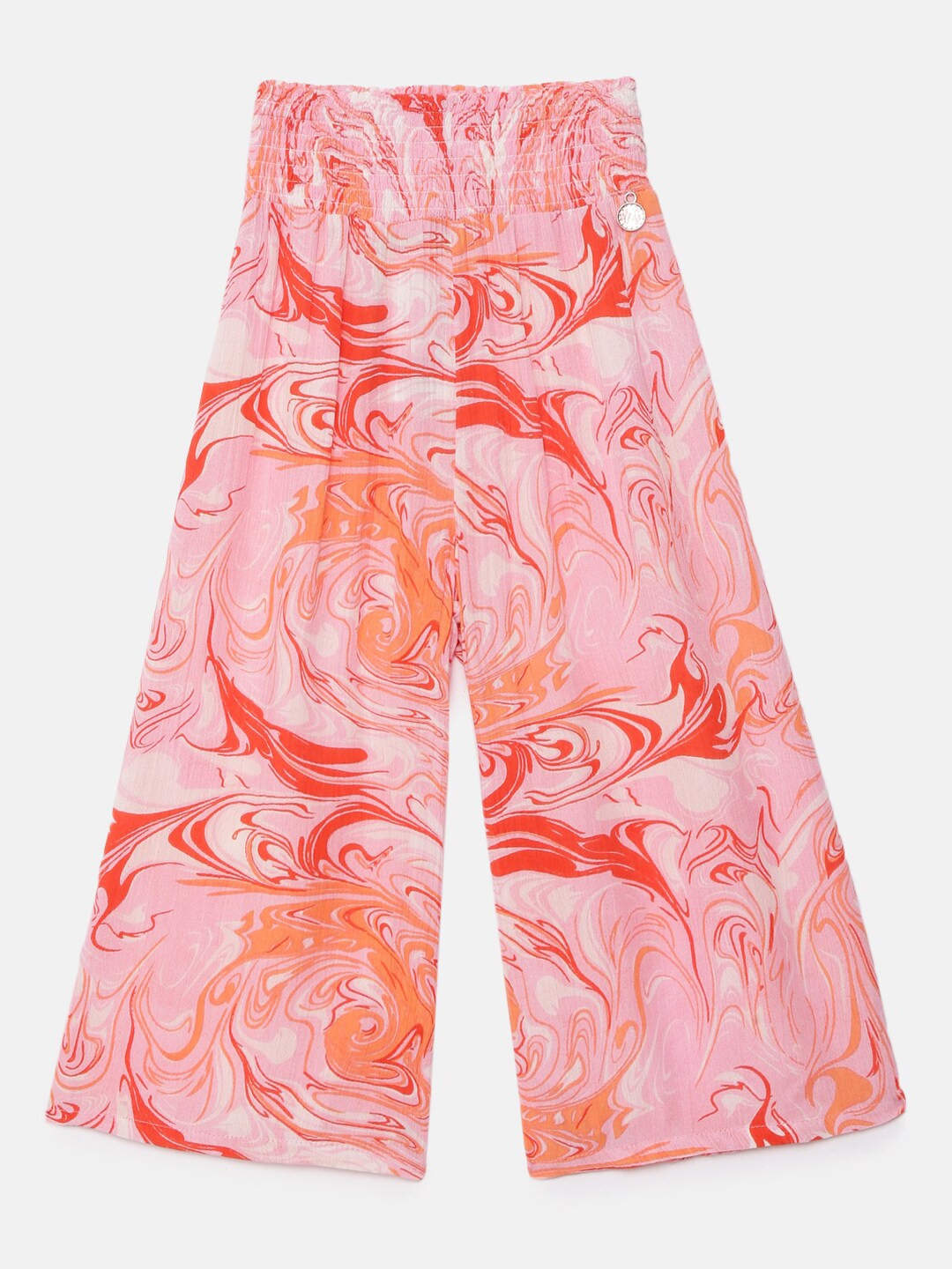 

Angel & Rocket Girls Pink & Orange Printed Flared Palazzos