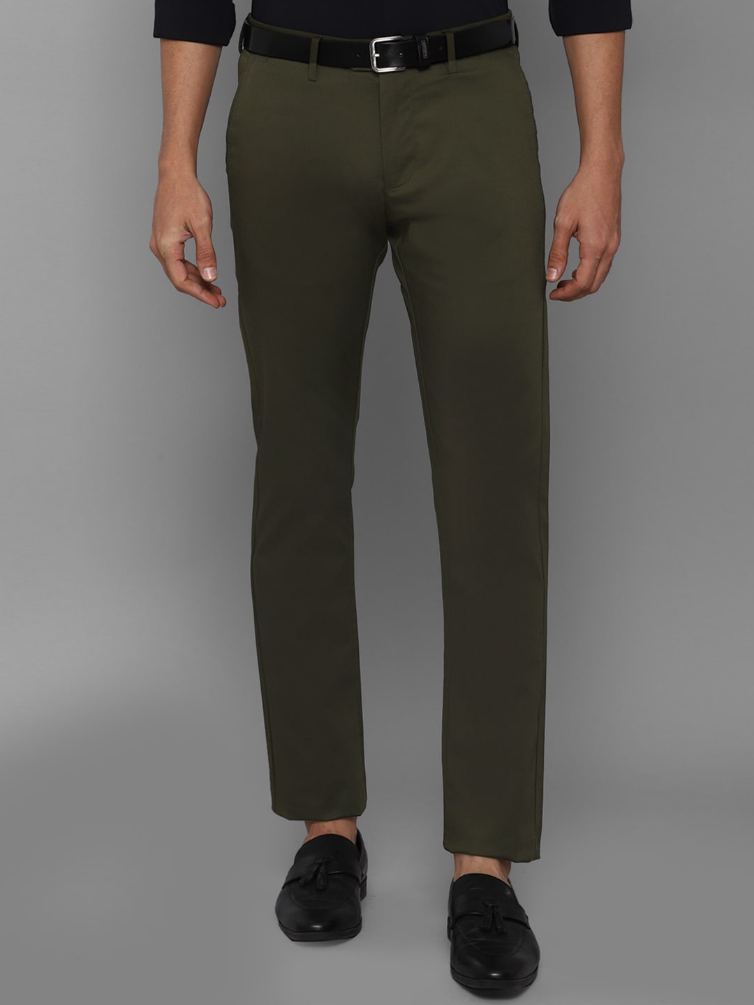 

Allen Solly Men Olive Green Slim Fit Chinos Formal Trousers