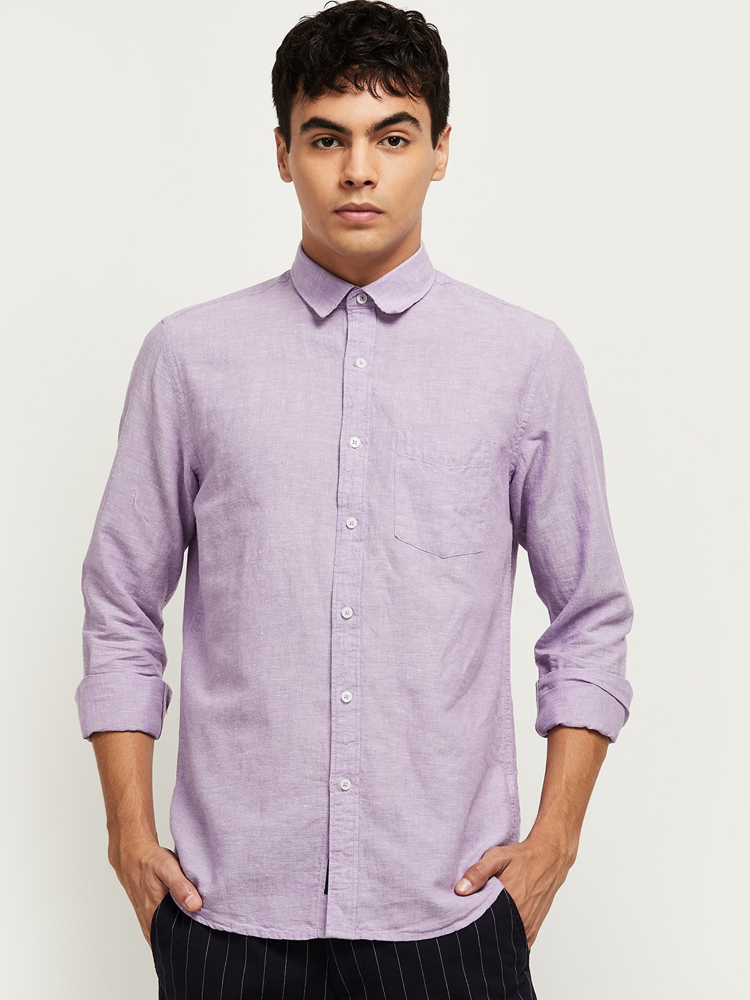 

max Men Lavender Casual Shirt