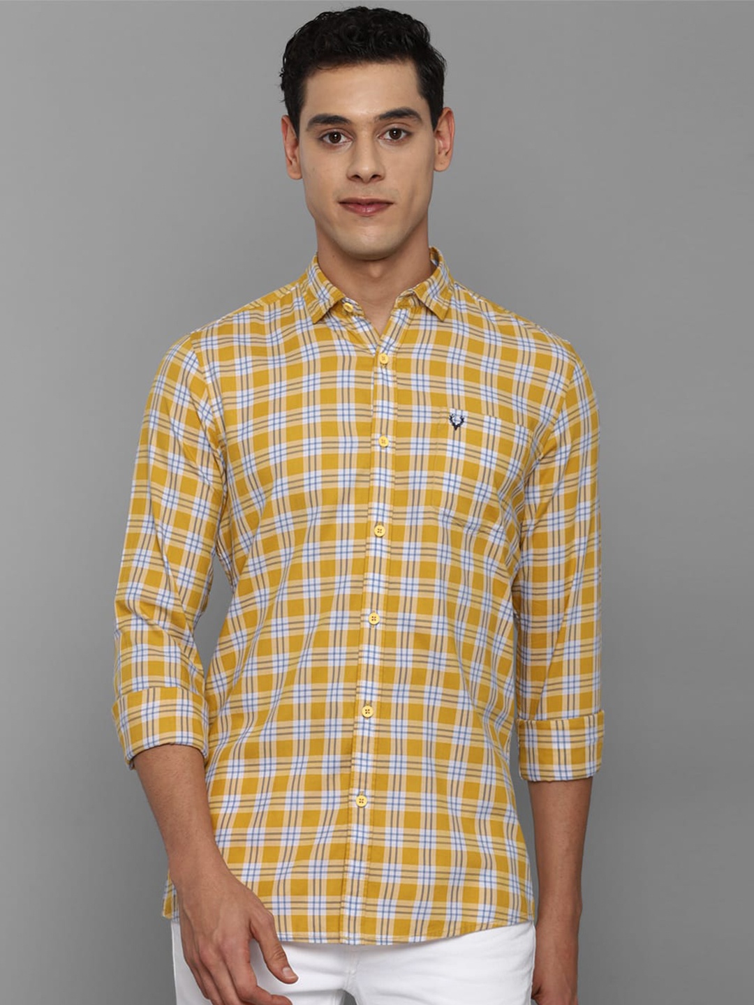 

Allen Solly Sport Men Yellow Checked Casual Shirt