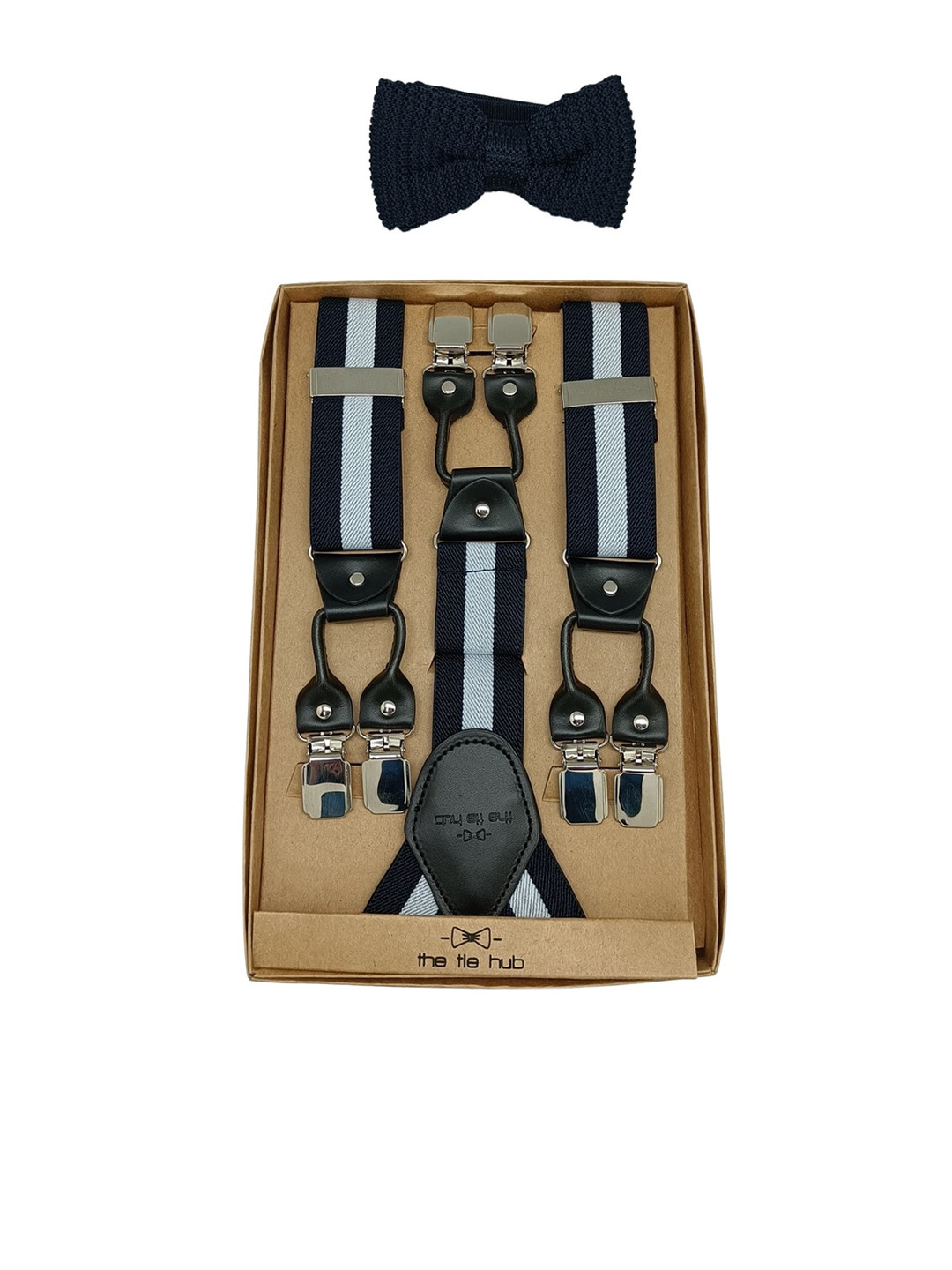 

The Tie Hub Men Blue Self-Design Accessory Gift Set