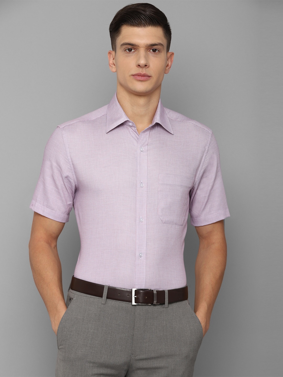 

Louis Philippe Men Purple Checked Cotton Formal Shirt