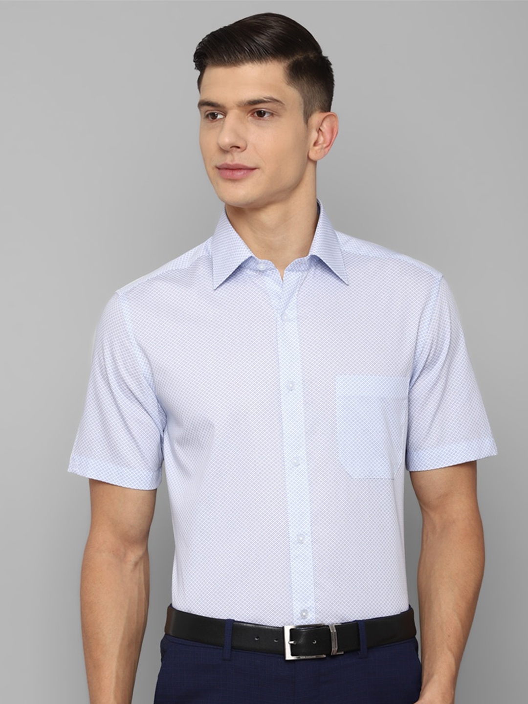 

Louis Philippe Men Blue Printed Formal Shirt