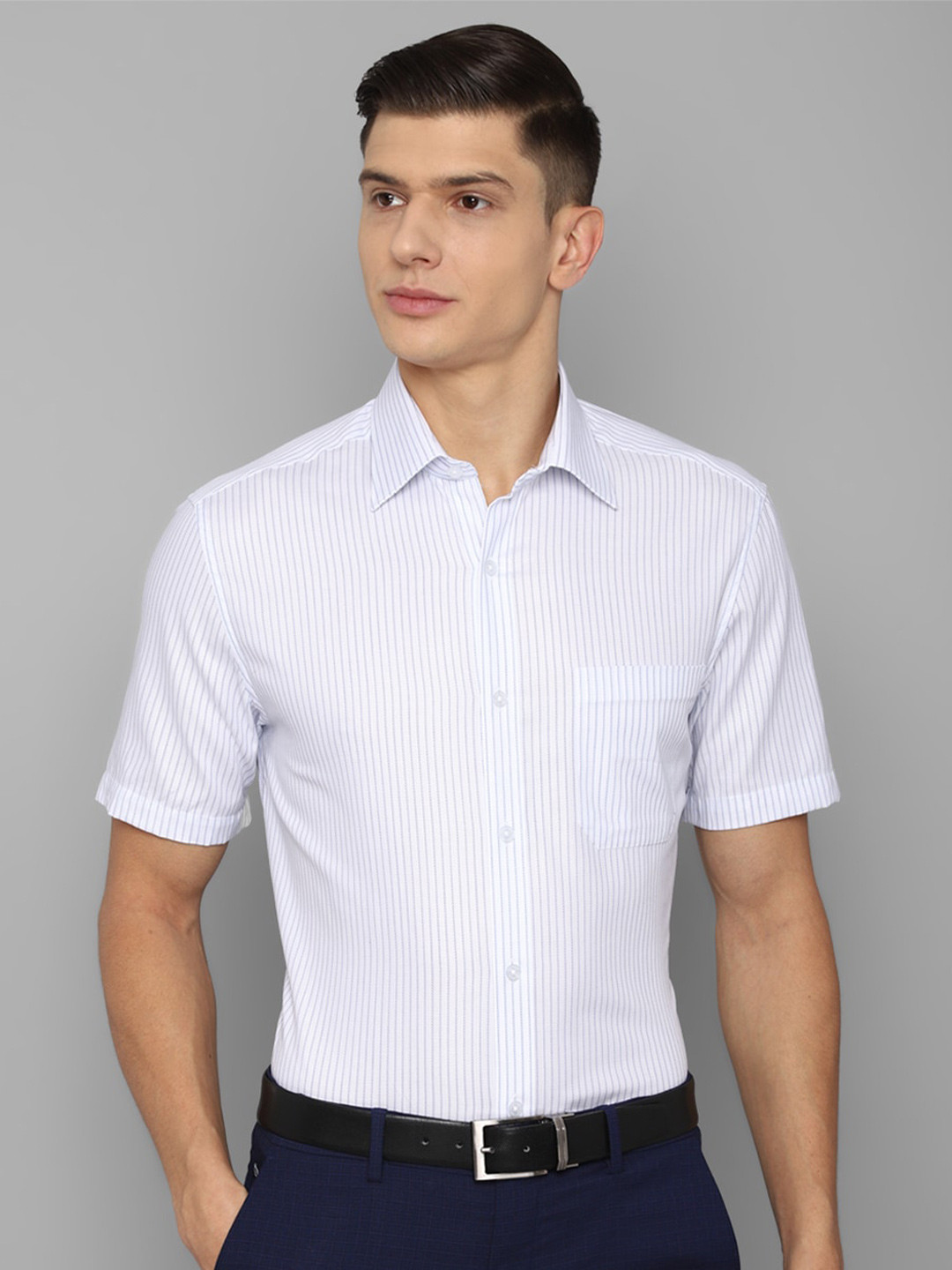 

Louis Philippe Men White Striped Formal Shirt