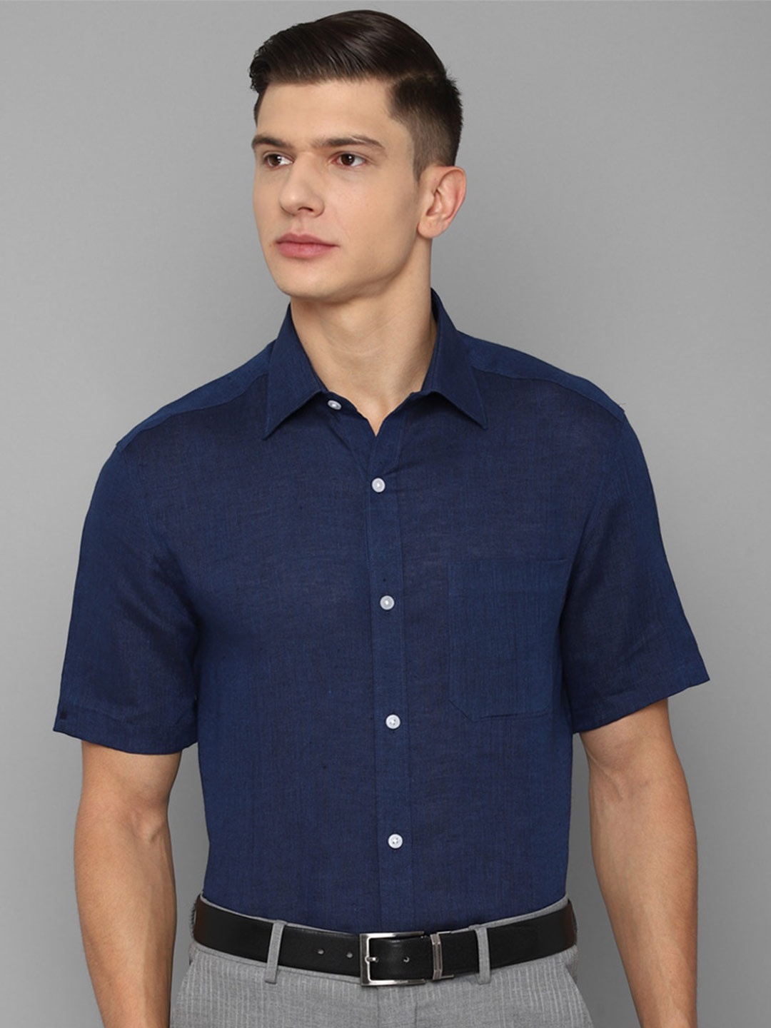 

Louis Philippe Men Navy Blue Formal Shirt