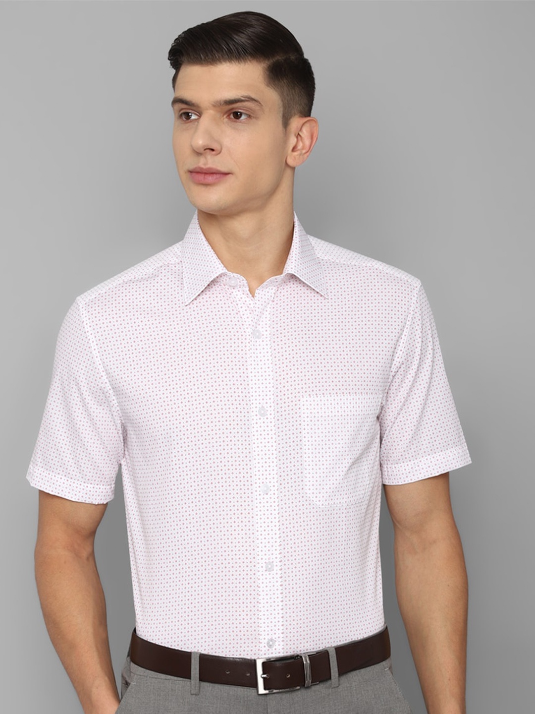 

Louis Philippe Men White Printed Cotton Formal Shirt