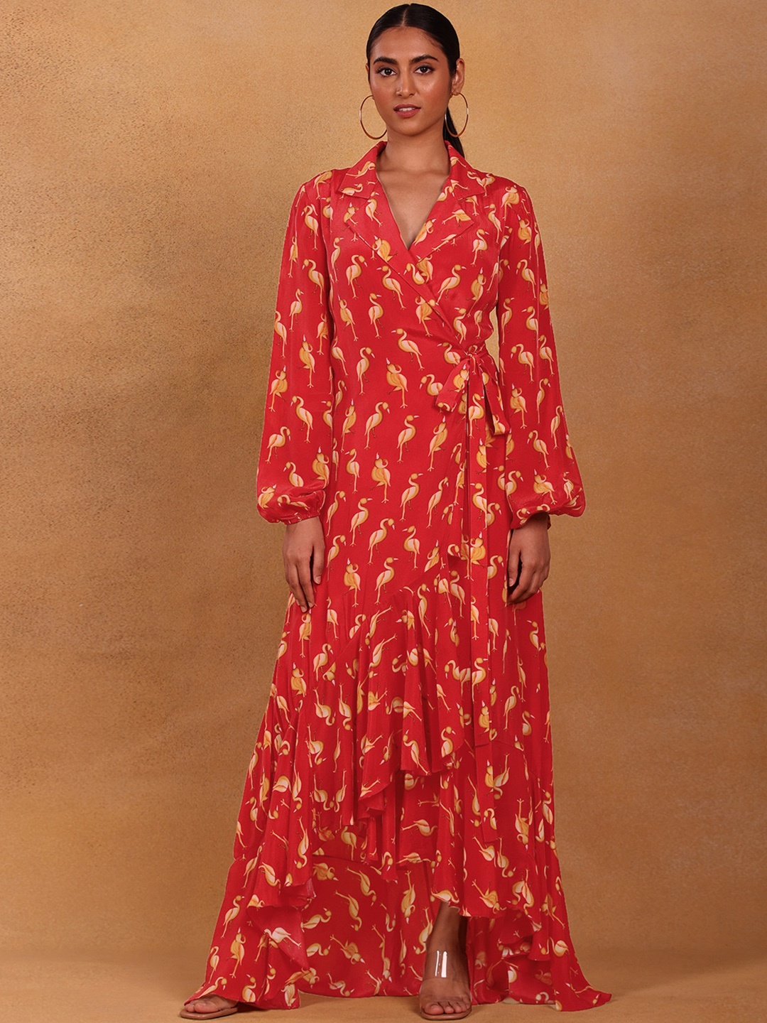 

Masaba Maroon Crepe Maxi Dress