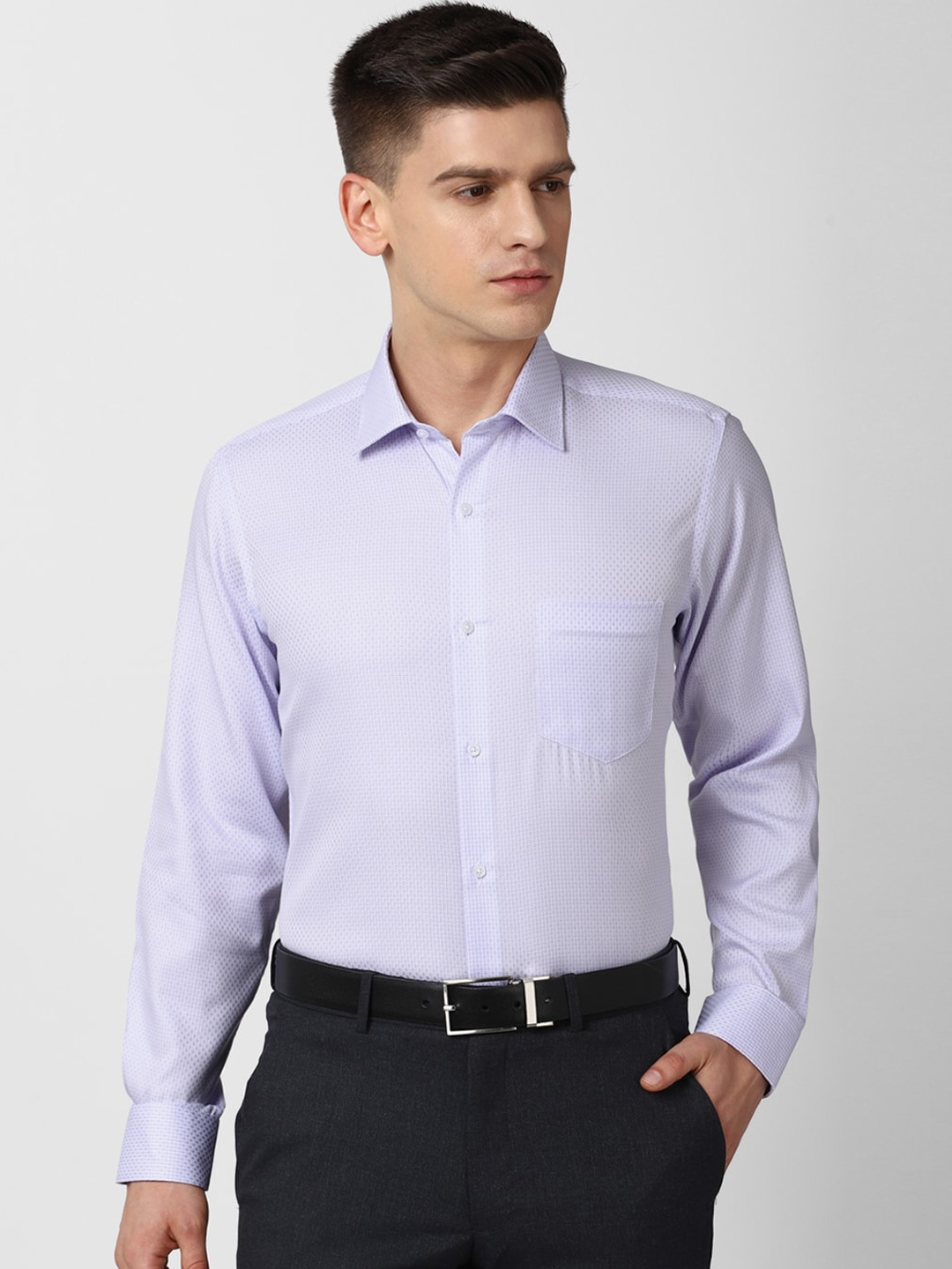 

Van Heusen Men Blue Printed Formal Shirt