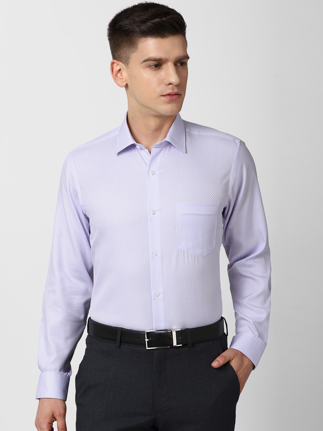

Van Heusen Men Purple Printed Formal Shirt