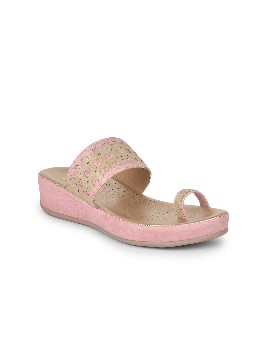 

Liberty Pink & Beige Printed Wedge Heels