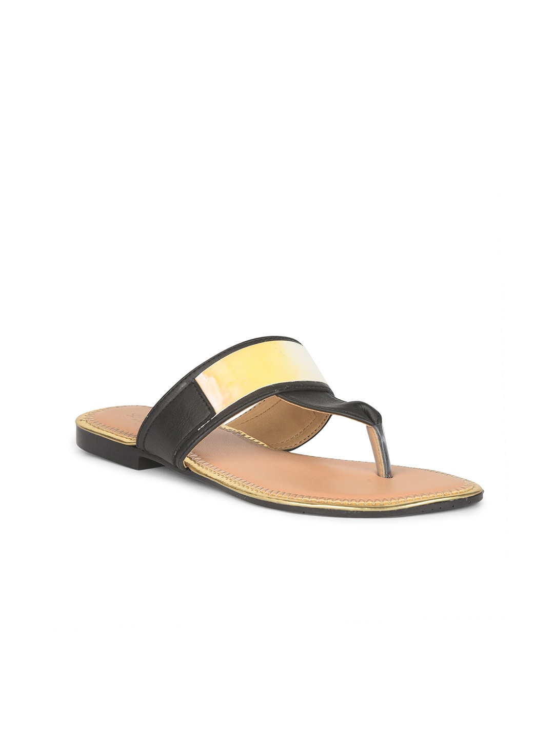 

Liberty Women Black Colourblocked T-Strap Flats