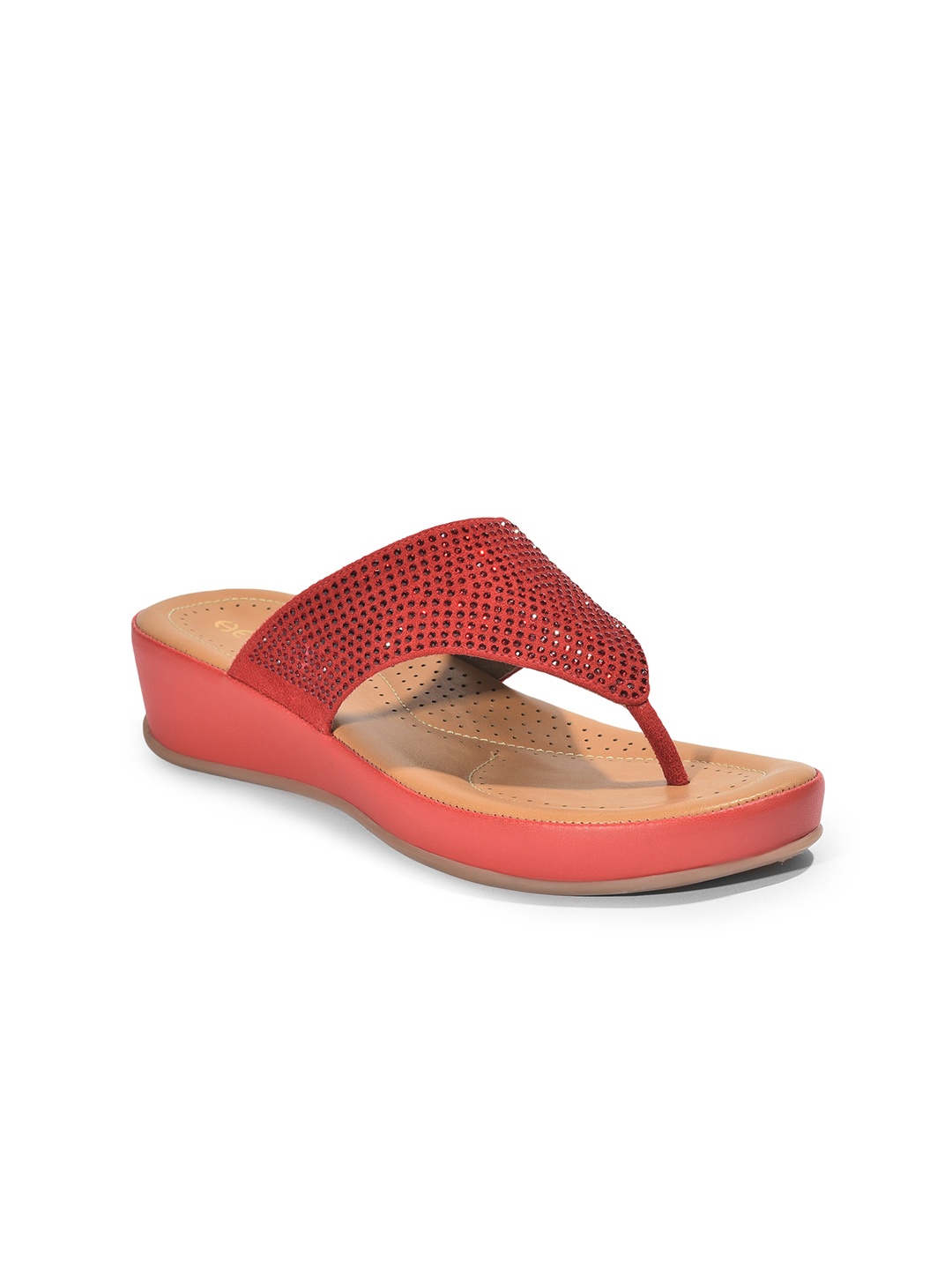 

Liberty Women Red Embellished Party T-Strap Flats